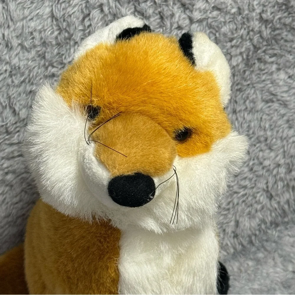 Walmart Orange Fox Plush Stuffed Animal Black Legs White Chest Soft Toy 12”